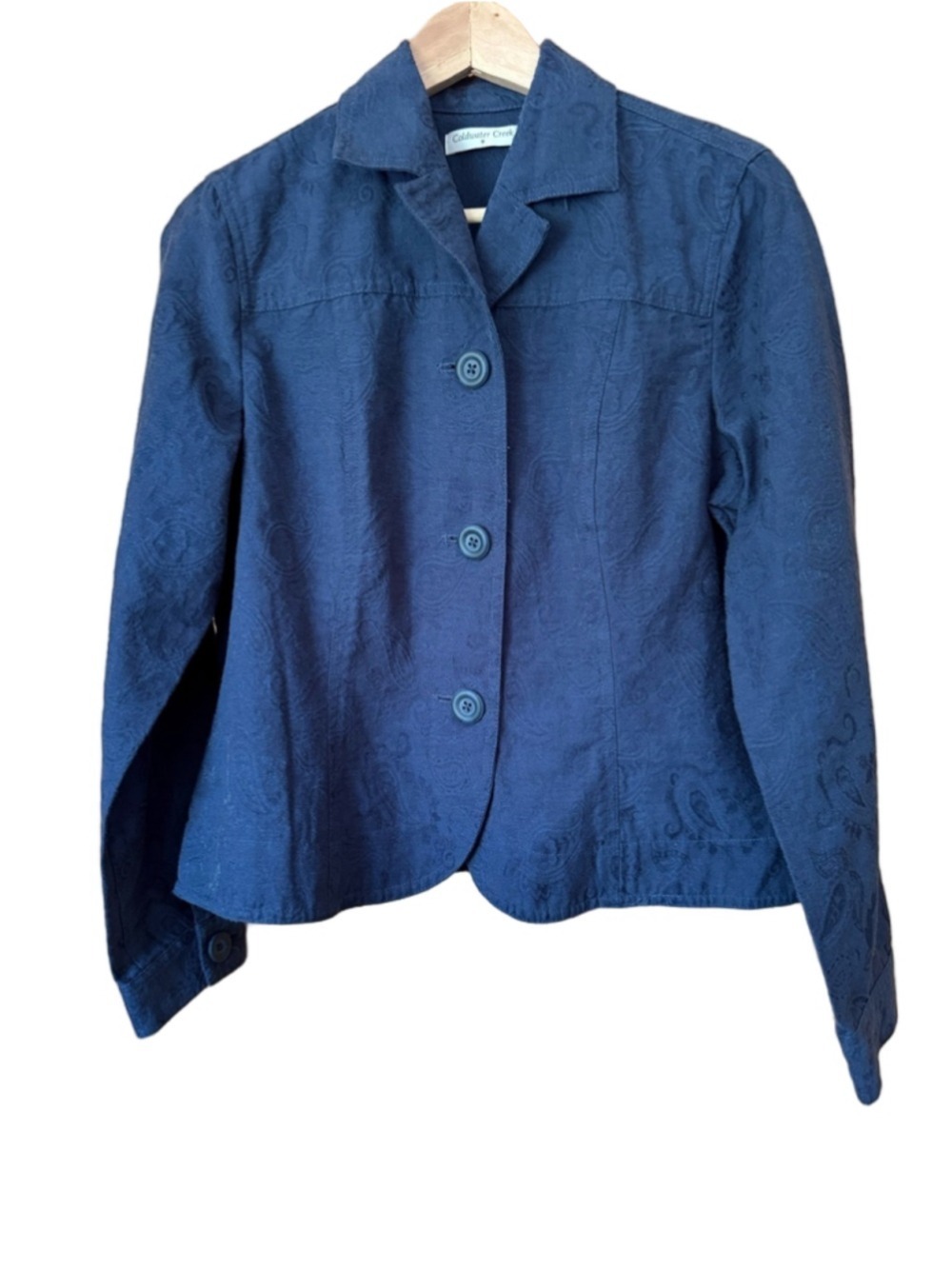 Coldwater Creek Jacquard patterned button front Blazer Jacket Size medium